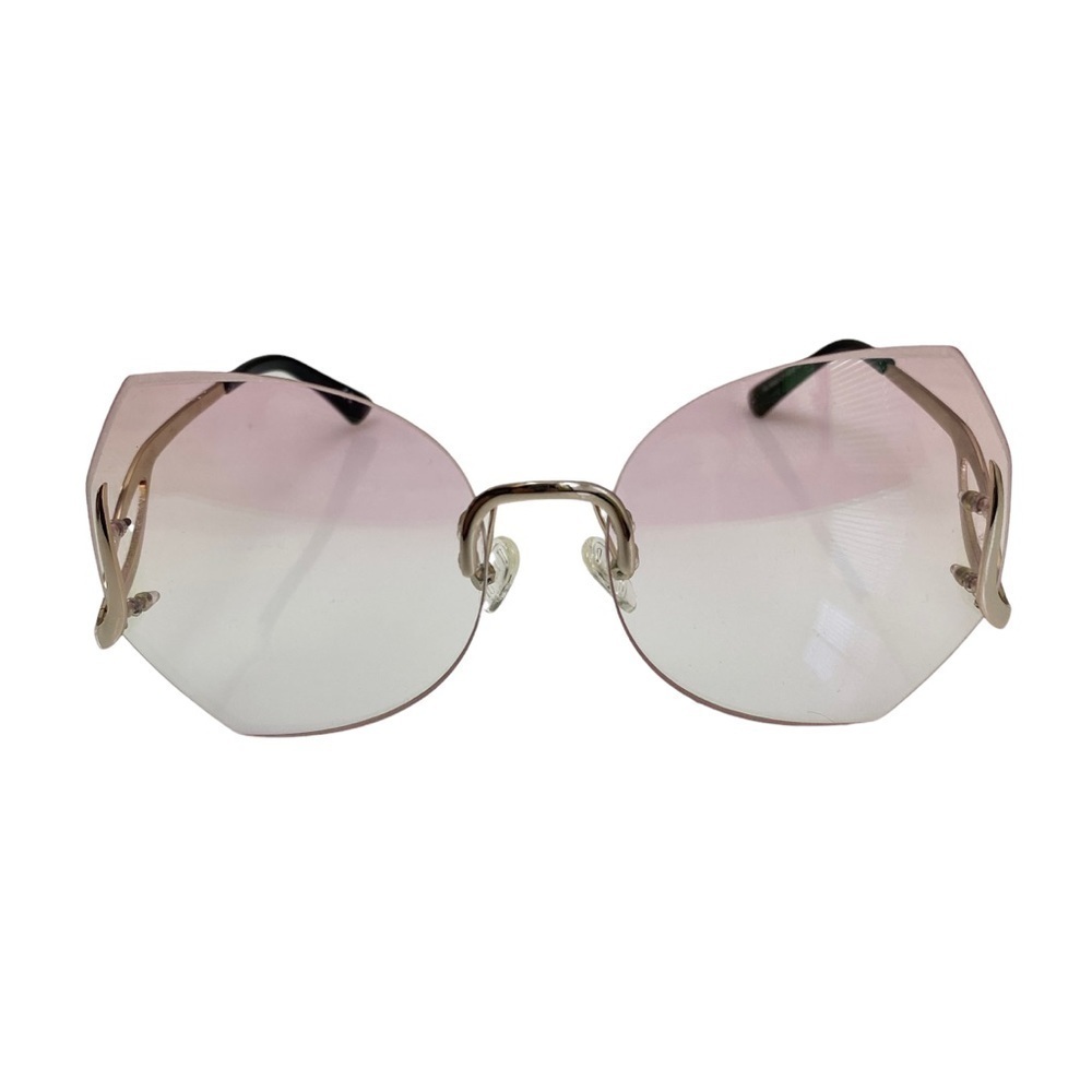 Pink Sunglasses Womens Rimless Oversized Gradient